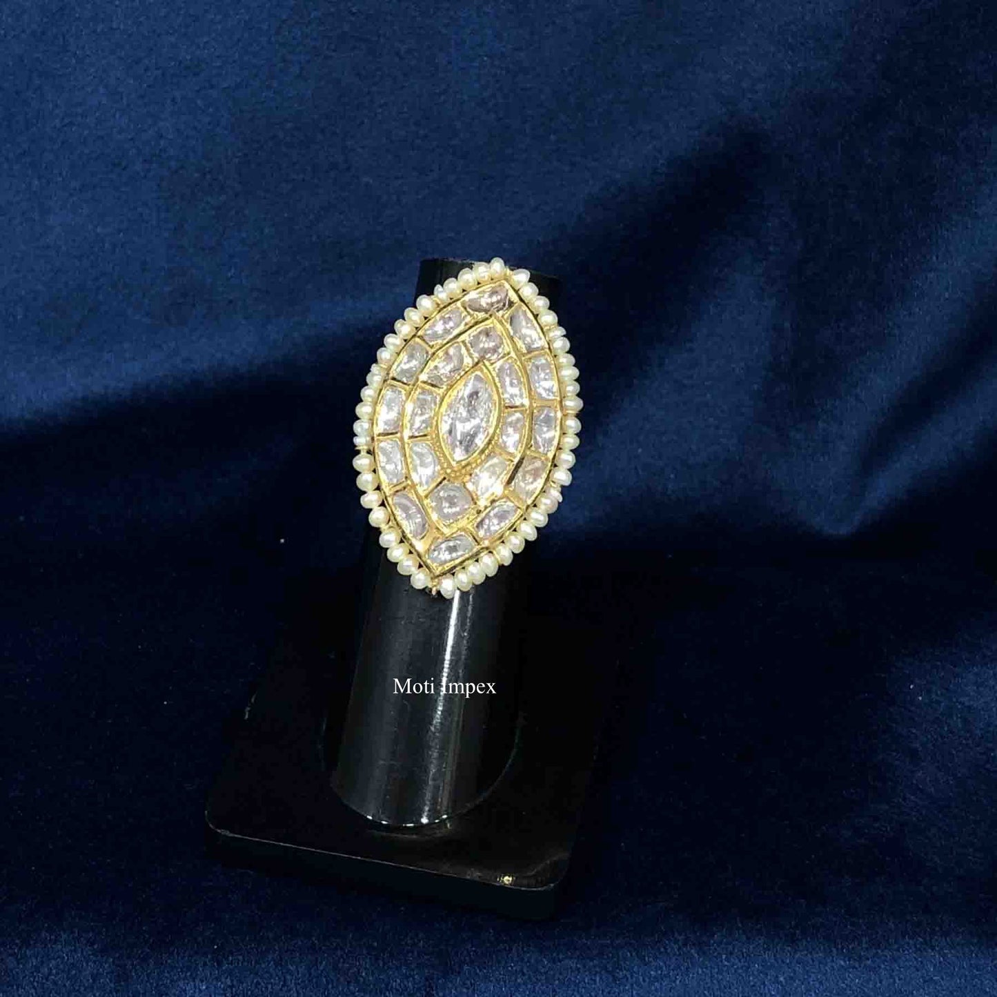 Polki Diamond Jadau Ring | 18k Gold And 24kt