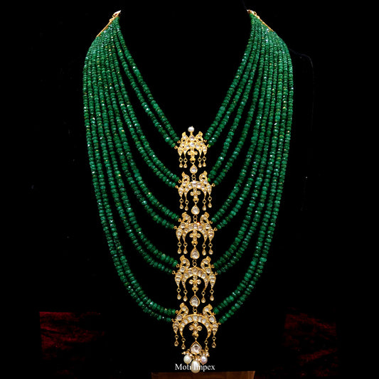 18k Gold Diamond Polki Panchlada Haar | handcrafted panch-lada long haar Necklace