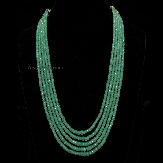 Natural Beryl Emerald Beads Panchlada Haar