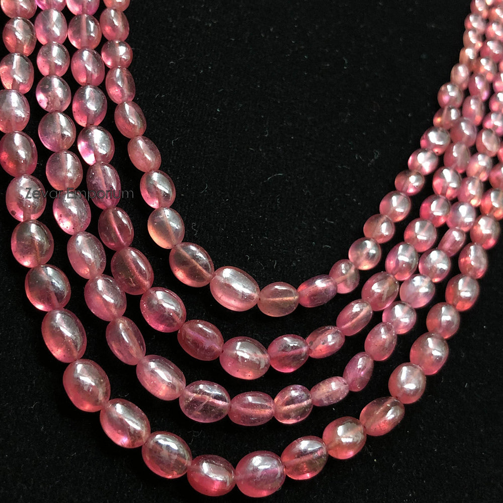 GF Ruby Gemstone Beads 4 Strings Necklace
