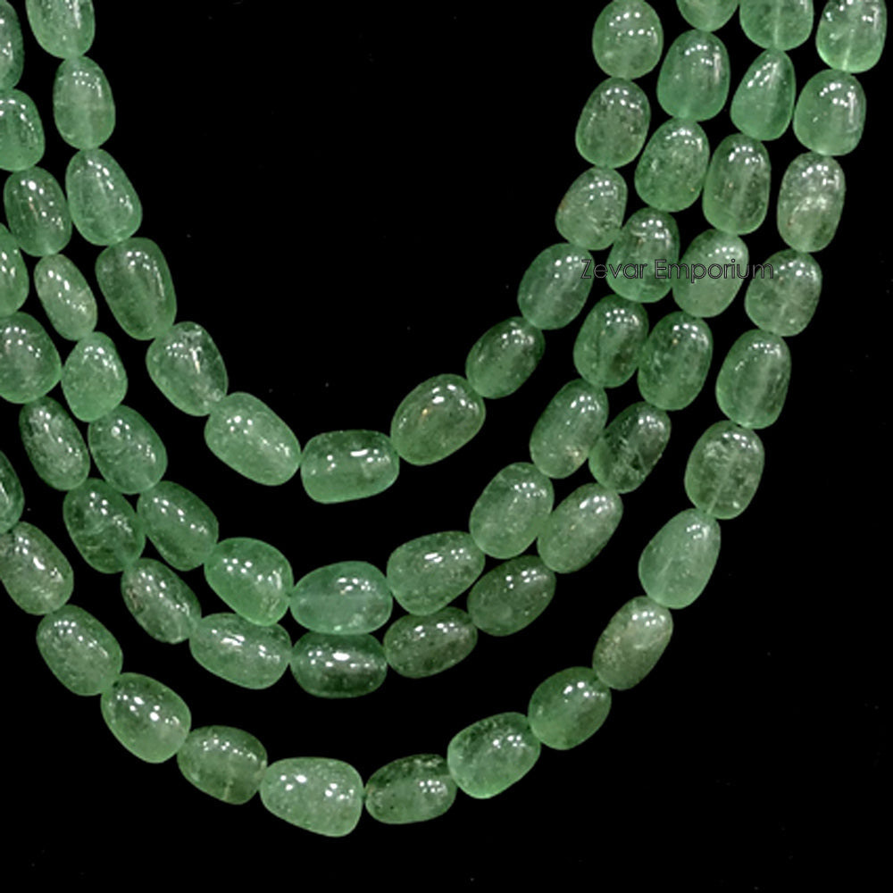 Russian Beryl Gemstone Beads 4 Strings Necklace