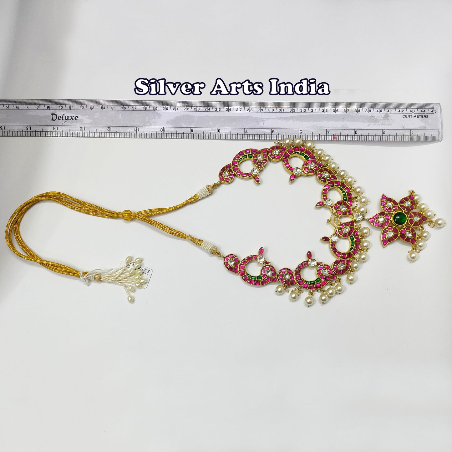 Headband jewellery online Kundan Polki Silver Necklace