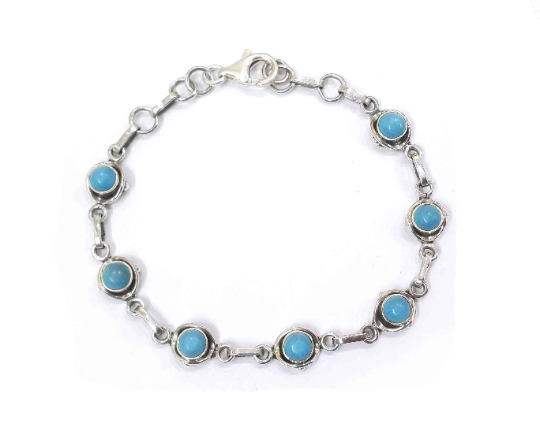 Natural Turquoise 925 Sterling Silver Bracelet