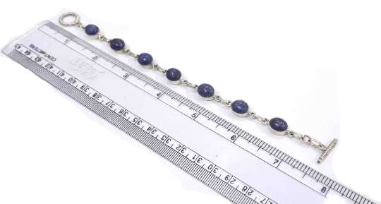 Natural Lapis Lazuli 925 Silver Bracelet