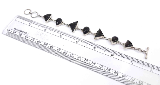 Lovely Black Onyx 925 Silver Stunning Bracelet