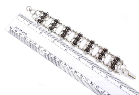 Natural Garnet 925 Silver Party Wear Bracelet