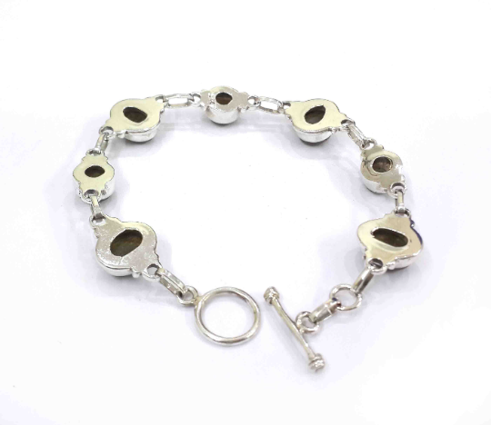 Labradorite Gemstone Silver Party Wear Bracelet