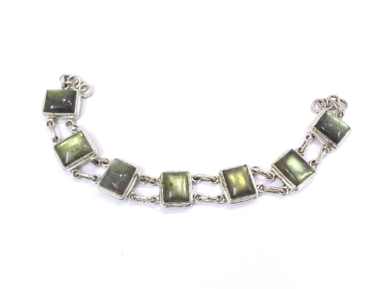 Labradorite Gemstone Handmade Silver Bracelet