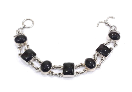 Pretty Black Onyx Silver Handmade Bracelet