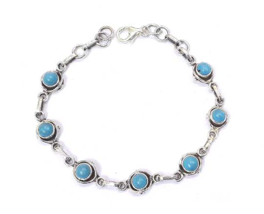 Gorgeous Turquoise Silver Party Wear Bracelet