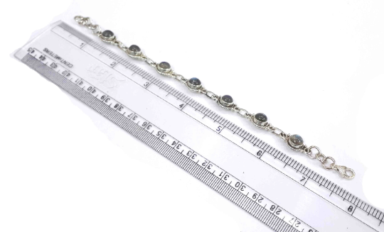 Natural Labradorite 925 Silver Handmade Bracelet
