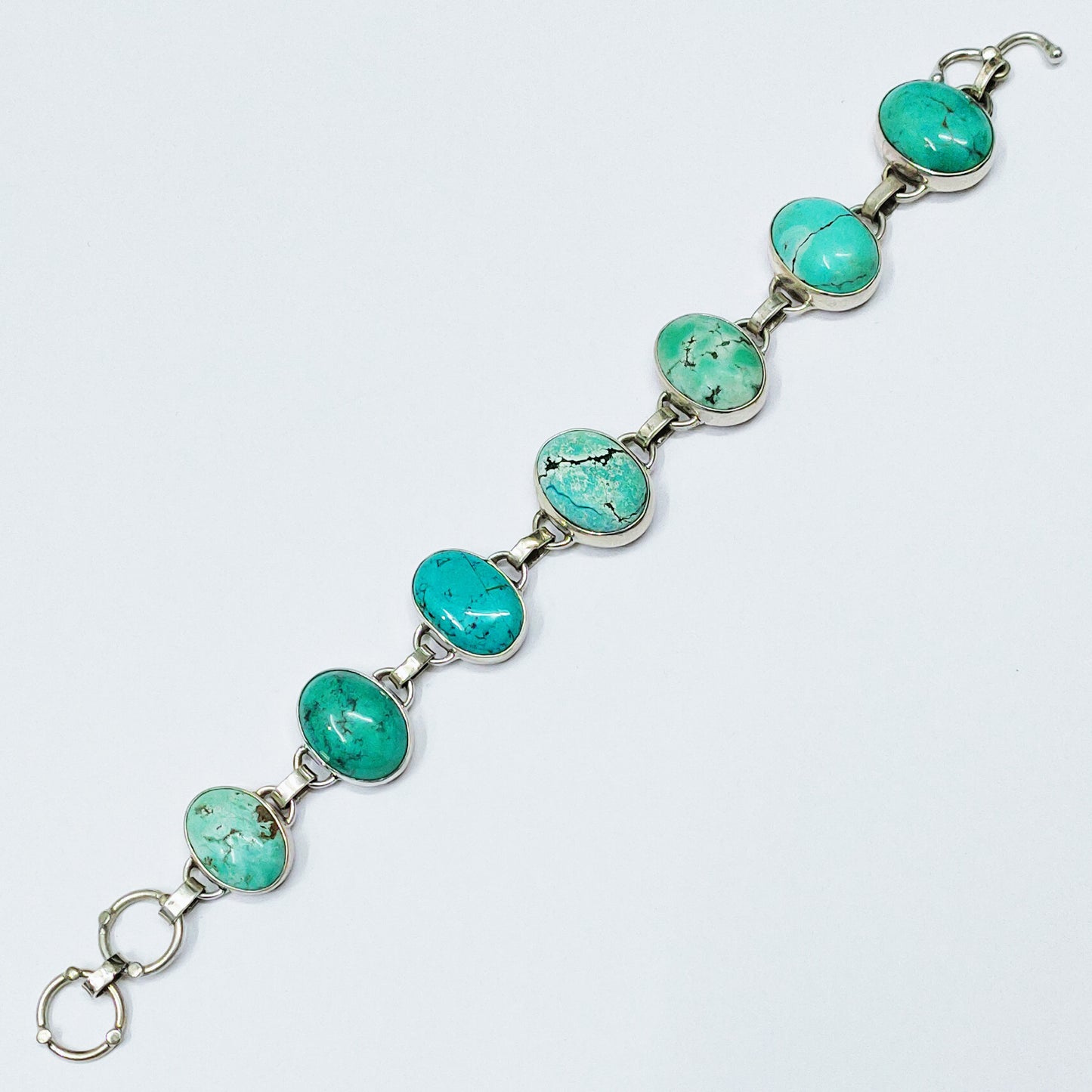 Turquoise Gemstone 925 Silver Adjustable Bracelet