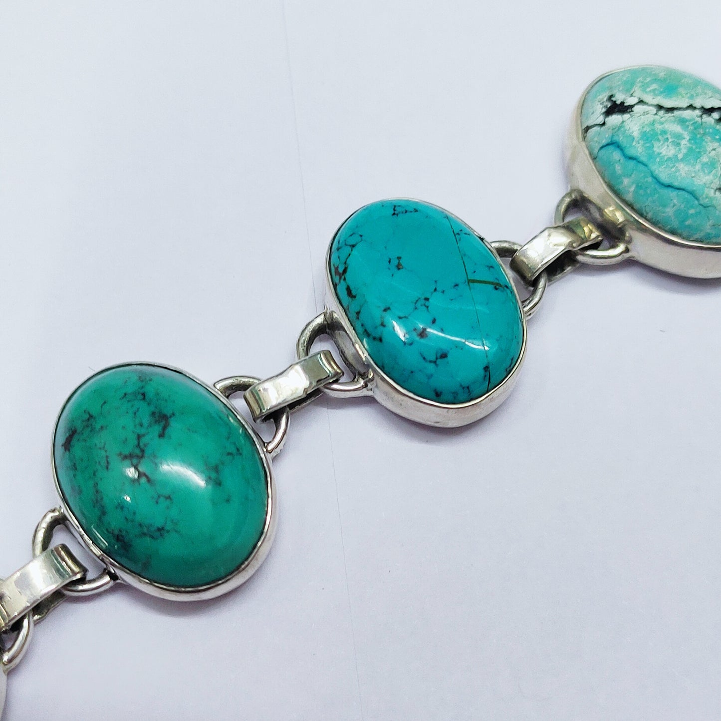 Turquoise Gemstone 925 Silver Adjustable Bracelet
