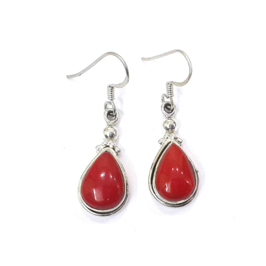Coral Good Quality 925 Silver Handmade Earrings