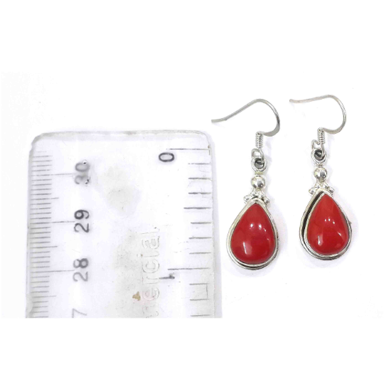 Coral Good Quality 925 Silver Handmade Earrings
