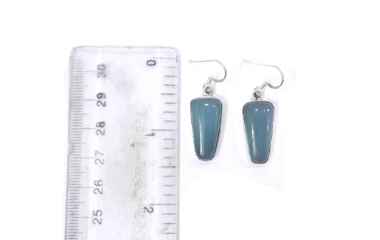 Natural Chalcedony Authentic Silver Handmade Earrings