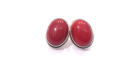 Coral Silver Handmade Light Weight Pretty Stud Earrings