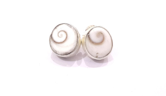 Shiva Eye Natural Gemstone Silver Handmade Earrings