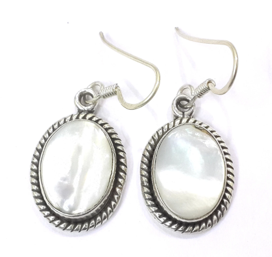Pretty Mother of Pearl 925 Silver Earrings For Women & Girls