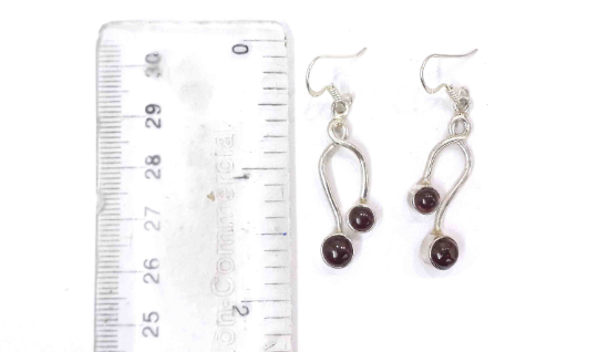 Natural Garnet Authentic Silver Party Wear Earrings