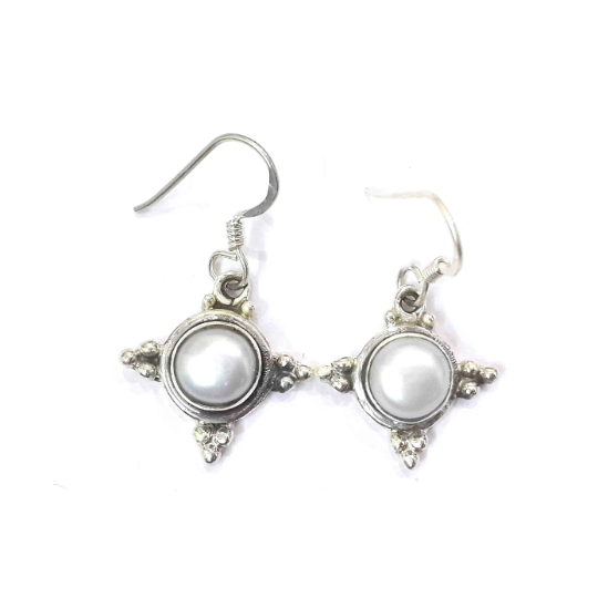 Fresh Water Pearl 925 Silver Light Weight Earrings