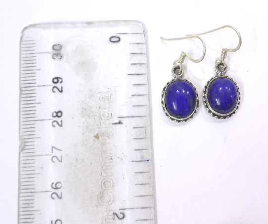 Natural Lapis Lazuli 925 Sterling Silver Light Weight Earrings