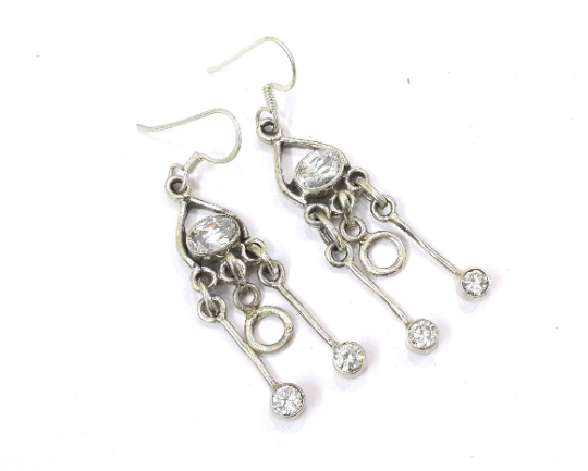 Stunning Zircon 925 Silver Natural Gemstone Earrings
