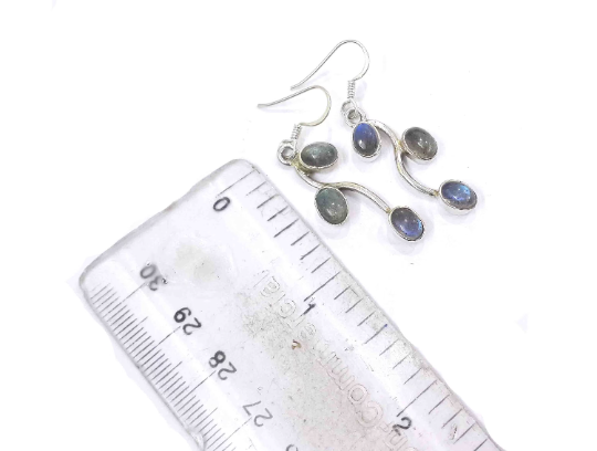 Small Labradorite 925 Silver Stunning Designer Earrings