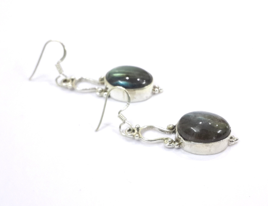 Natural Labradorite Authentic 925 Silver Handmade Earrings