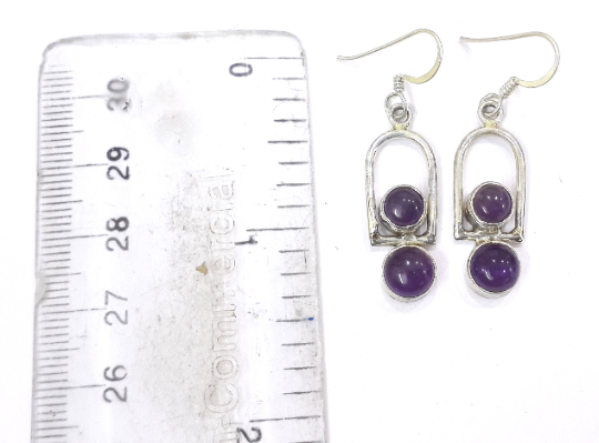 Small Amethyst Sterling Silver Gemstone Earrings