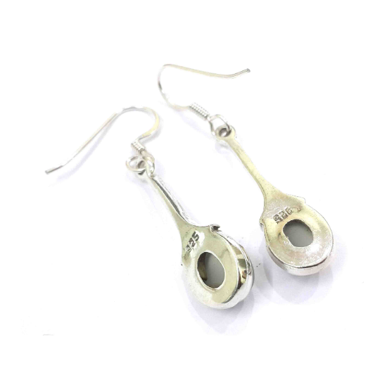 Chalcedony Gemstone 925 Silver Handmade Earrings