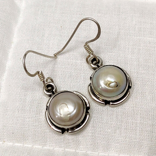 925 Sterling Silver Fresh Water Pearl Handmade Earrings