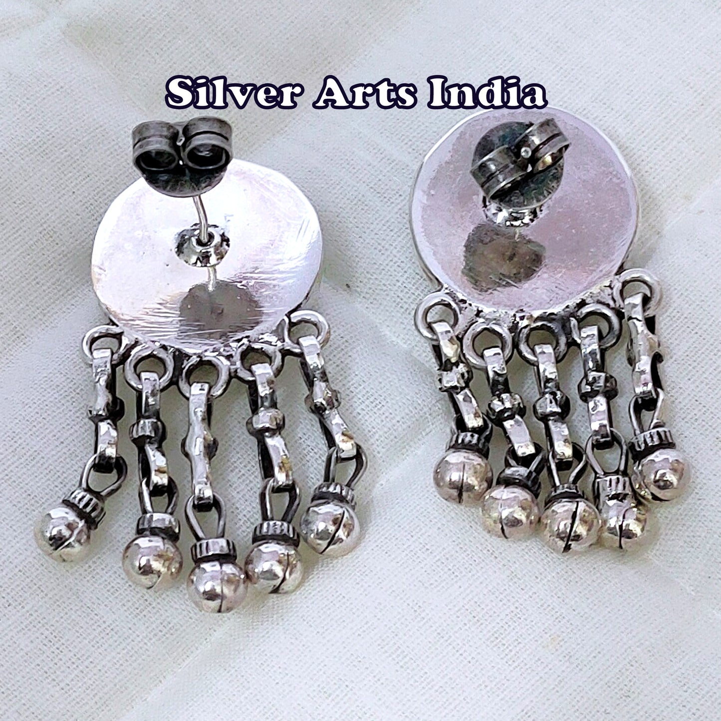Jadau Kundan Polki 925 Silver Wedding Earrings