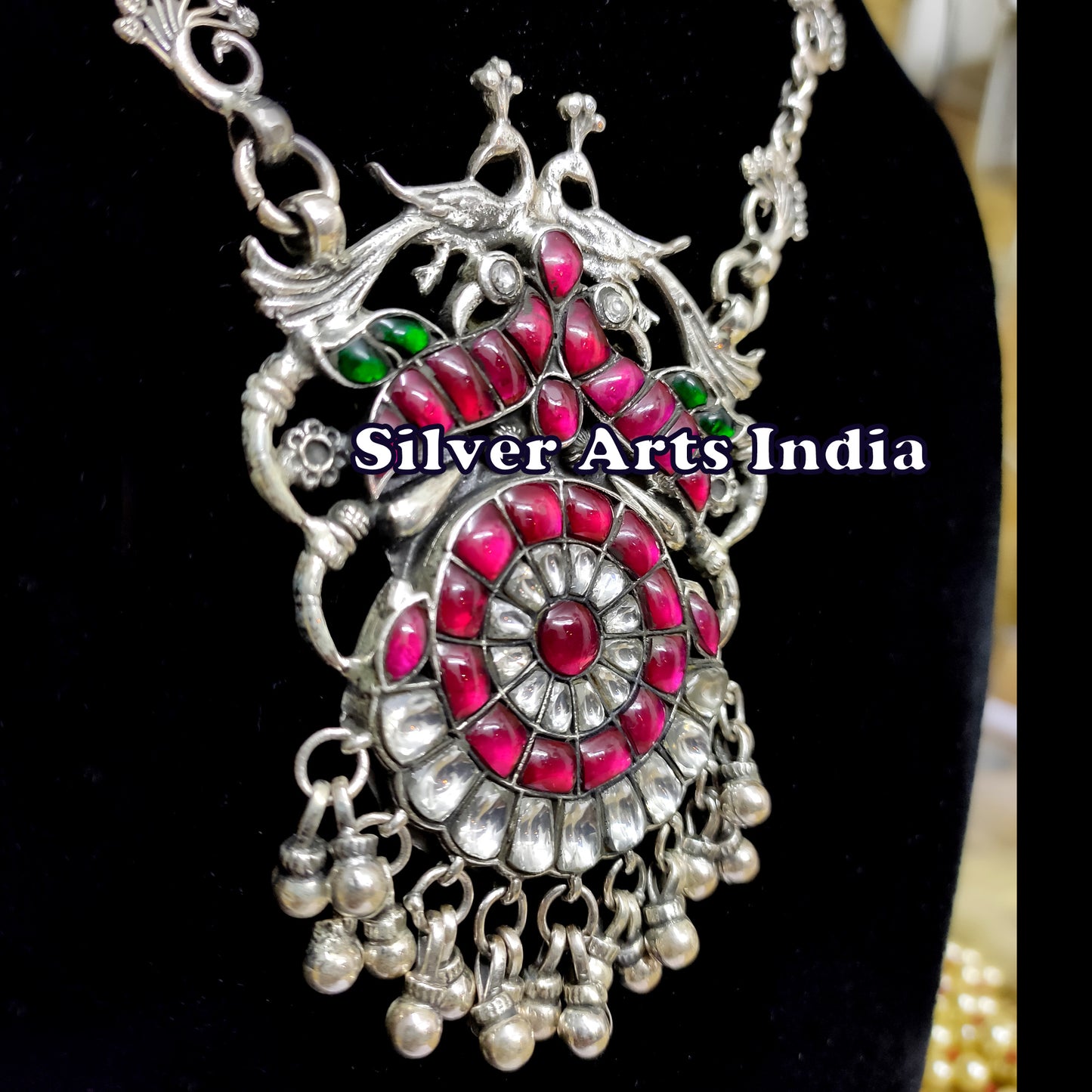 Silver Kundan Polki Victorian Handmade Necklace