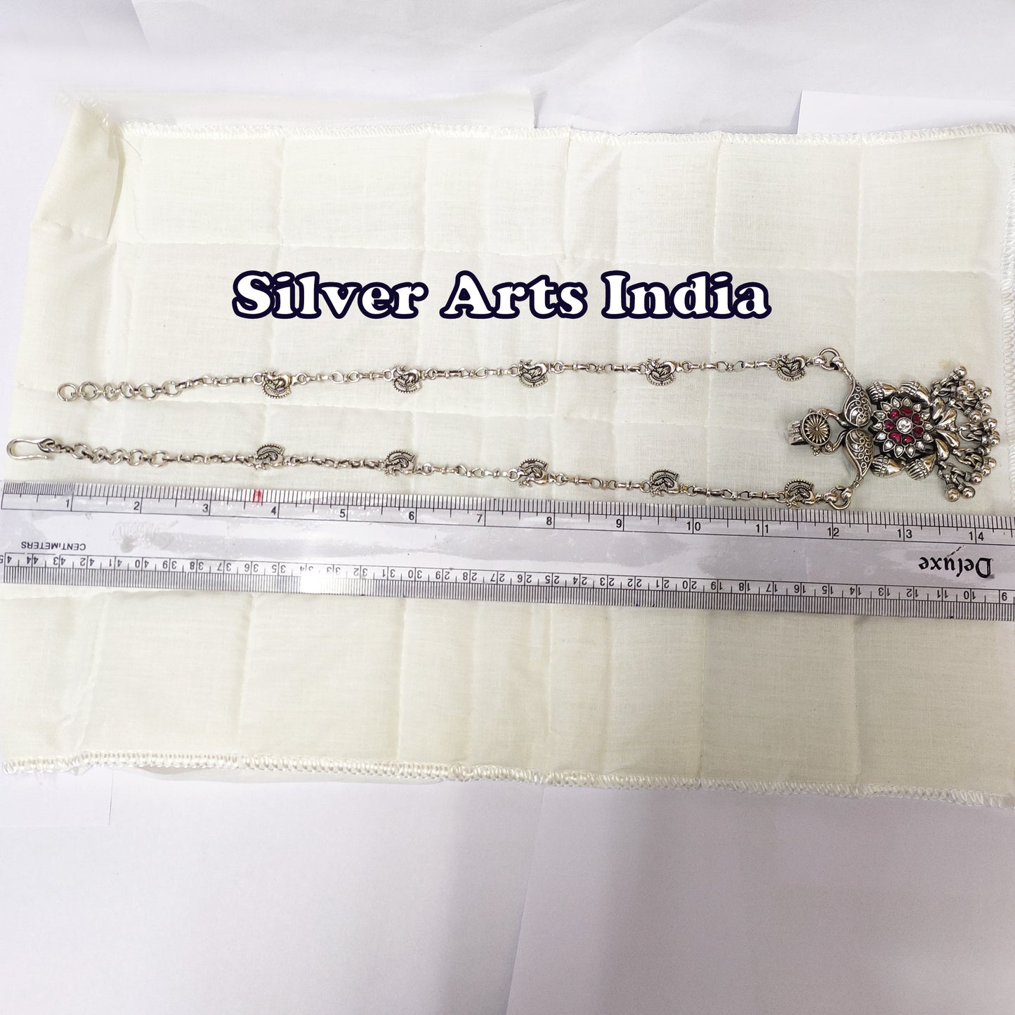 Kundan Polki Silver Ancient Look Adjustable Necklace