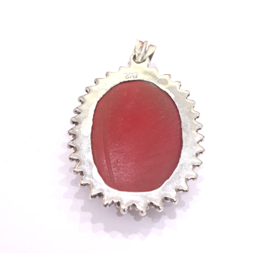 Coral 925 Sterling Silver Pendant For Women & Girls