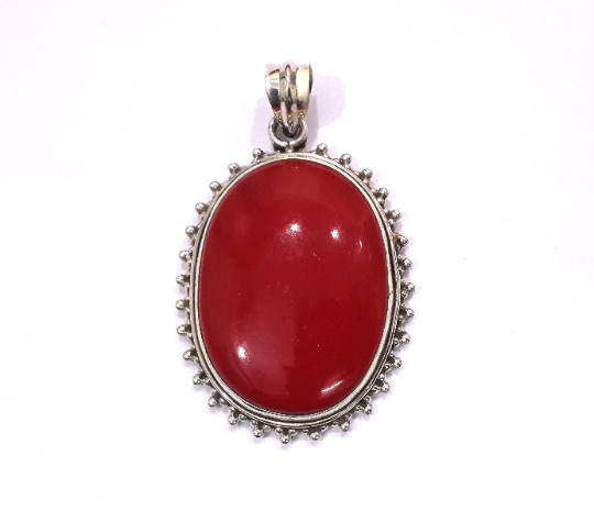 Coral 925 Sterling Silver Pendant For Women & Girls