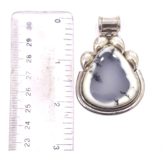 Natural Dendritic Opal Party Wear 925 Silver Pendant