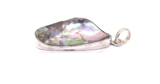 Natural Abalone Shell 925 Silver Party Wear Pendant