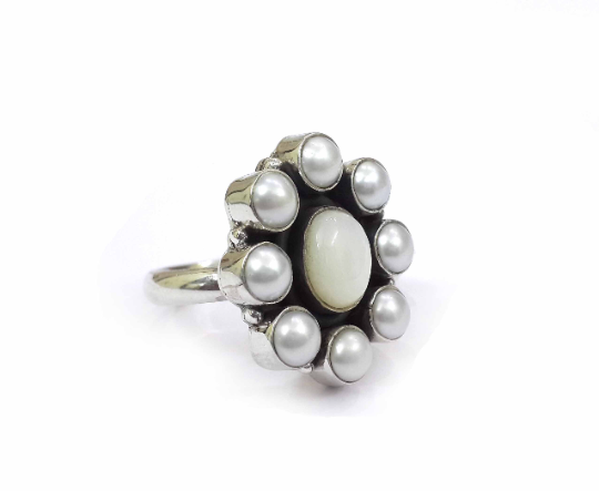 Fresh Water Pearl 925 Solid Silver Handmade Ring