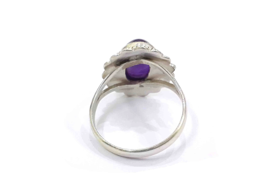 925 Silver Natural Amethyst Light Weight Small Ring