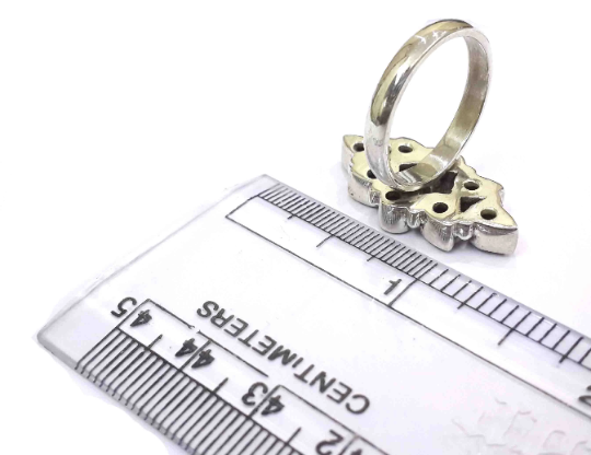 925 sterling silver Ring Garnet Gemstone Ancient Look Handmade Ring