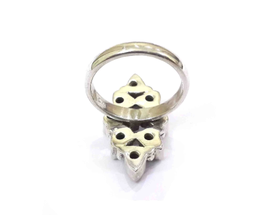 925 sterling silver Ring Garnet Gemstone Ancient Look Handmade Ring