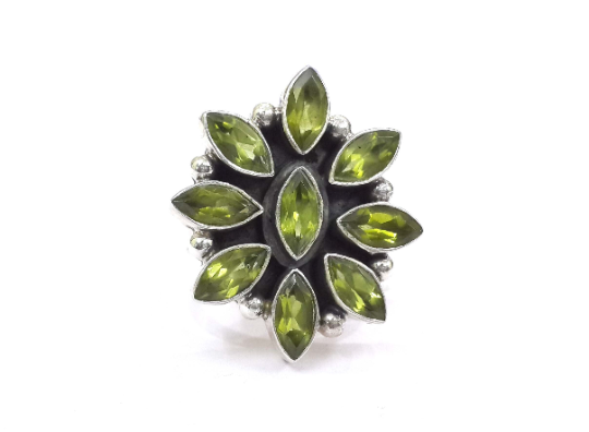 Peridot Natural Gemstone Oxidized 925 sterling silver Ring