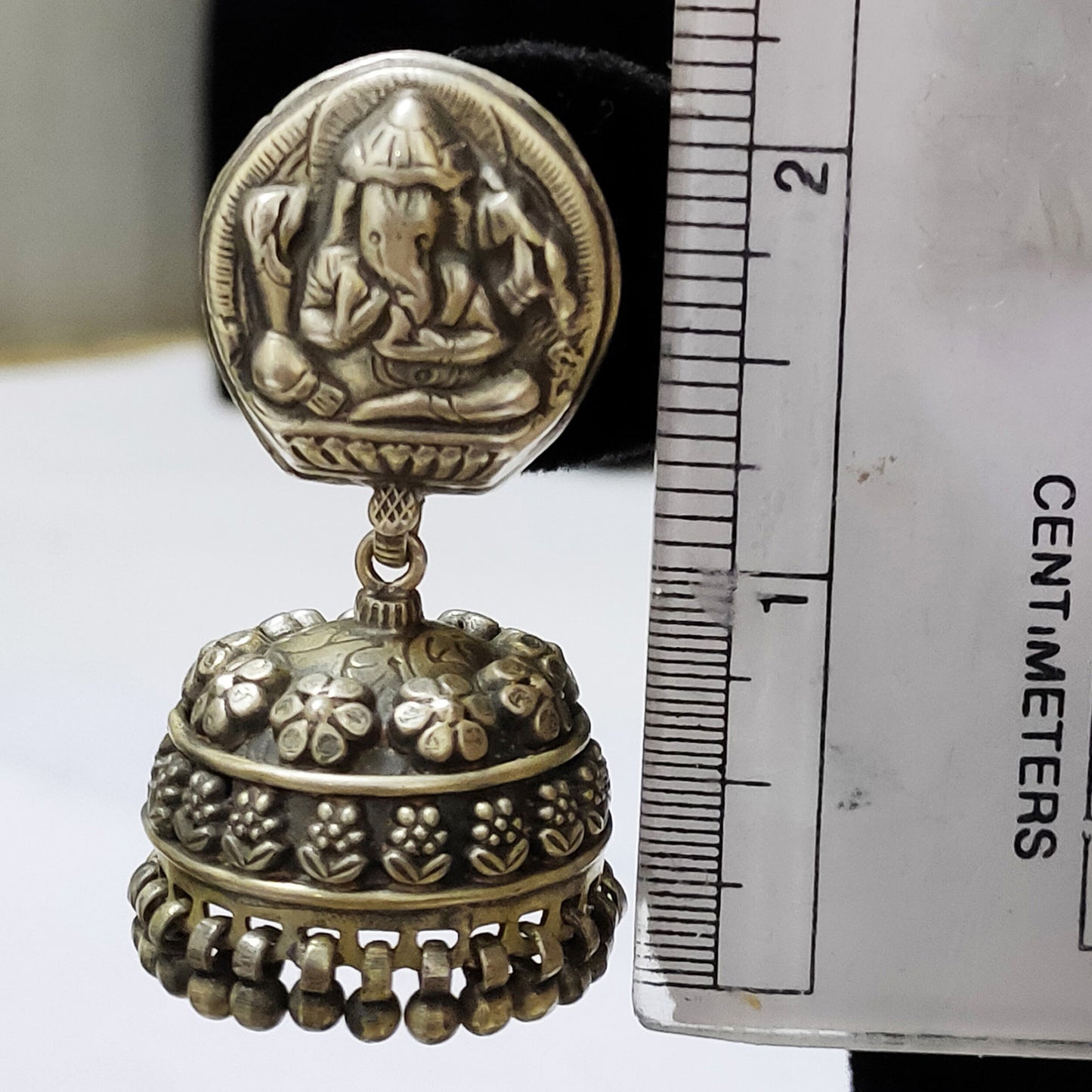 Silver Ancient Look Lord Ganesh silver oxidised ribal Earrings jewellery