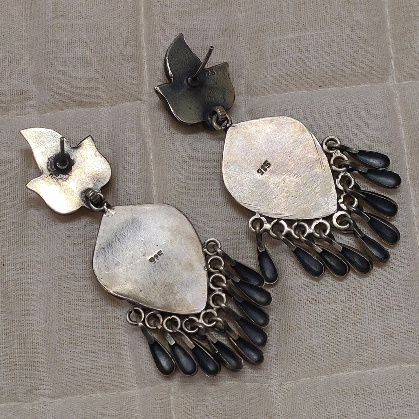 Oxidized Silver Traditional Banjara Tribal Earrings