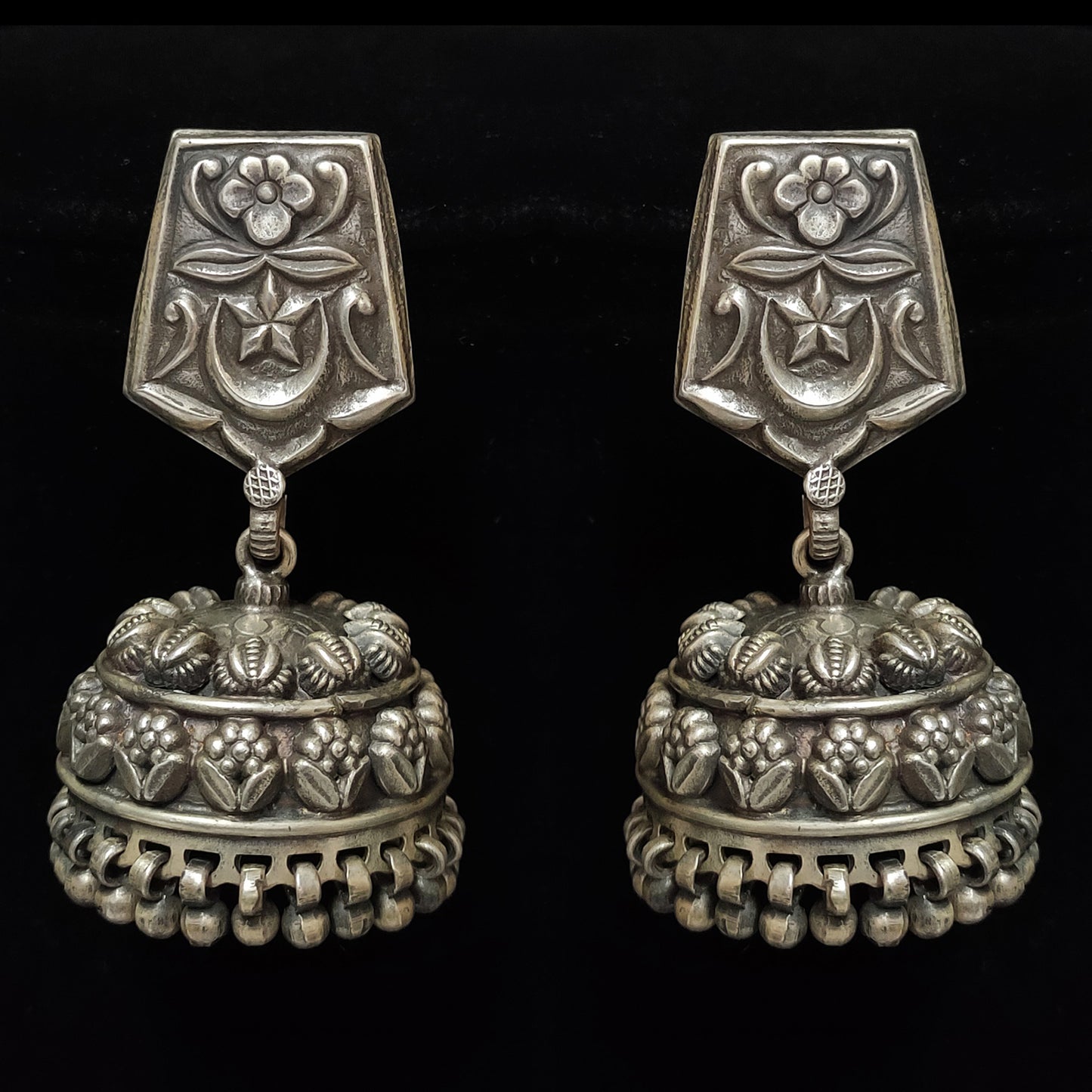 Silver Handmade Banjara Tribal Jhumka Earrings